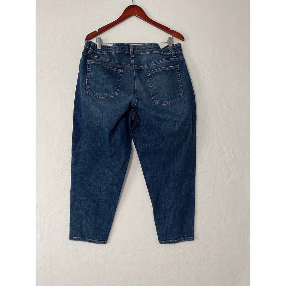 Eileen Fisher Organic Cotton Stretch Denim Capri Jeans Medium Wash Size 16 - Picture 5 of 8